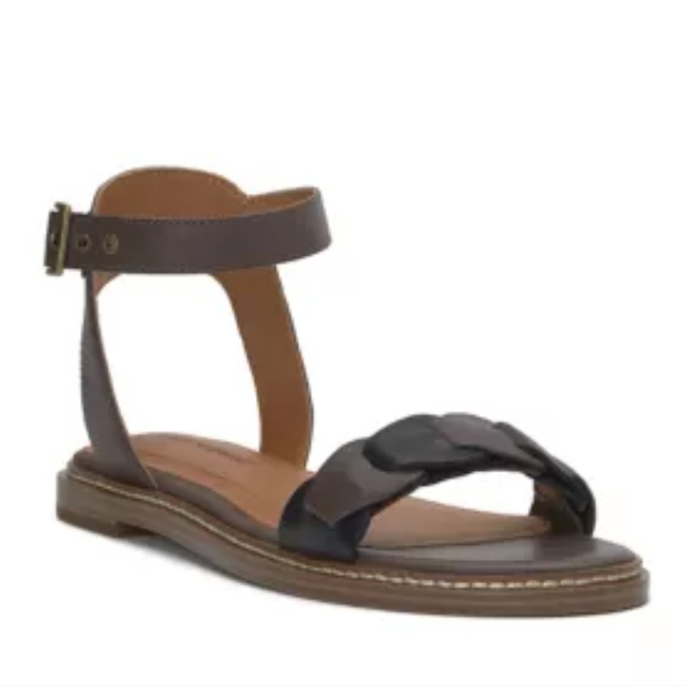 Lucky Brand Women Kyndall Leather Open Toe Sandals Shoes Sz 9.5M